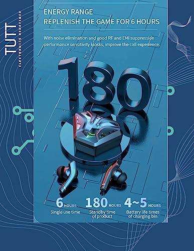 TUTT MD168 TWS Gaming Headset 5.1 65ms Low Latency Wireless Earphone Bass Sports Headphones Gamer Earbuds - www.Shopthatapp.com