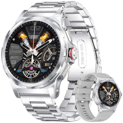 TUTT Smart Watch for Men AMOLED HD Screen Metal Case | 1.43'' Military Rugged  IP68 Waterproof | Health and Fitness SL6 LIGE | Rubber & Metal - www.Shopthatapp.com