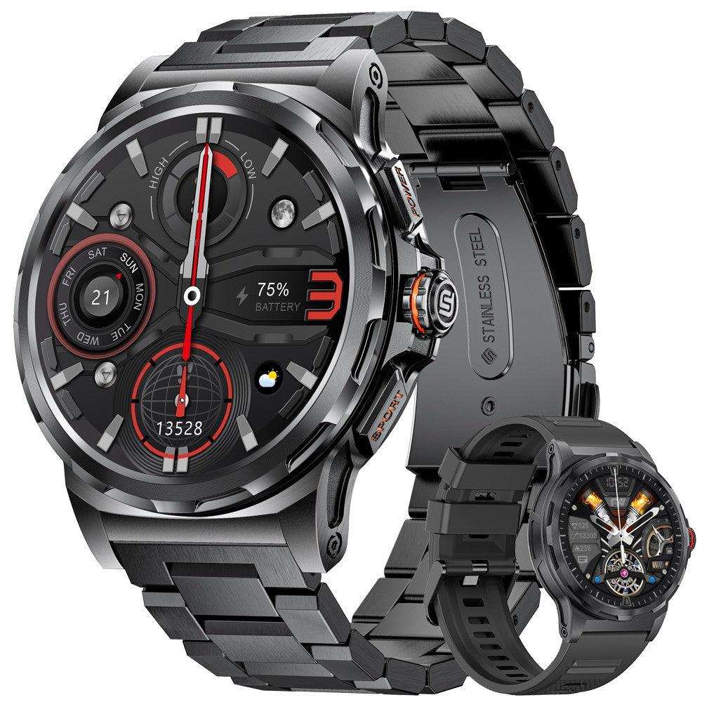 TUTT Smart Watch for Men AMOLED HD Screen Metal Case | 1.43'' Military Rugged  IP68 Waterproof | Health and Fitness SL6 LIGE | Rubber & Metal - www.Shopthatapp.com