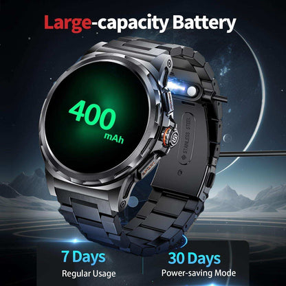 TUTT Smart Watch for Men AMOLED HD Screen Metal Case | 1.43'' Military Rugged  IP68 Waterproof | Health and Fitness SL6 LIGE | Rubber & Metal - www.Shopthatapp.com