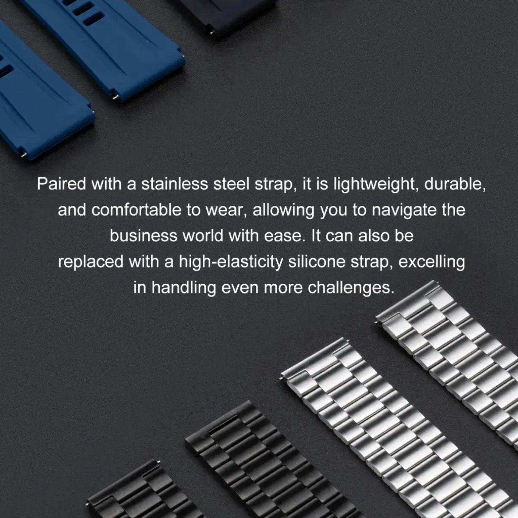 TUTT N1 Men Ultra SmartWatch with IP68 Waterproof NFC | Compass Outdoor WEAR PRO Control Health Fitness Smart Watch Two Straps Black Matt Metal and Rubber - www.Shopthatapp.com