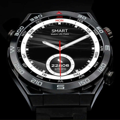 TUTT N1 Men Ultra SmartWatch with IP68 Waterproof NFC | Compass Outdoor WEAR PRO Control Health Fitness Smart Watch Two Straps Black Matt Metal and Rubber - www.Shopthatapp.com