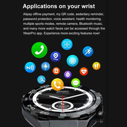 TUTT N1 Men Ultra SmartWatch with IP68 Waterproof NFC | Compass Outdoor WEAR PRO Control Health Fitness Smart Watch Two Straps Black Matt Metal and Rubber - www.Shopthatapp.com