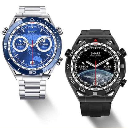 TUTT N1 Men Ultra SmartWatch with IP68 Waterproof NFC | Compass Outdoor WEAR PRO Control Health Fitness Smart Watch Two Straps Black Matt Metal and Rubber - www.Shopthatapp.com