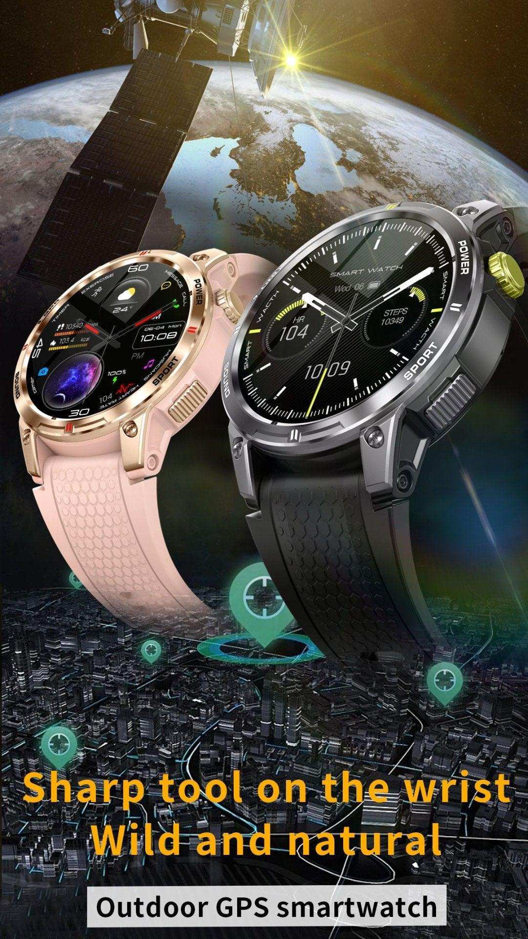 TUTT  Rugged Smartwatch for Men Women | Compass GPS Exercise | AMOLED Metal Dial | 2 Military Straps | Always-On Display Long Battery Life | NX18 Pro - www.Shopthatapp.com