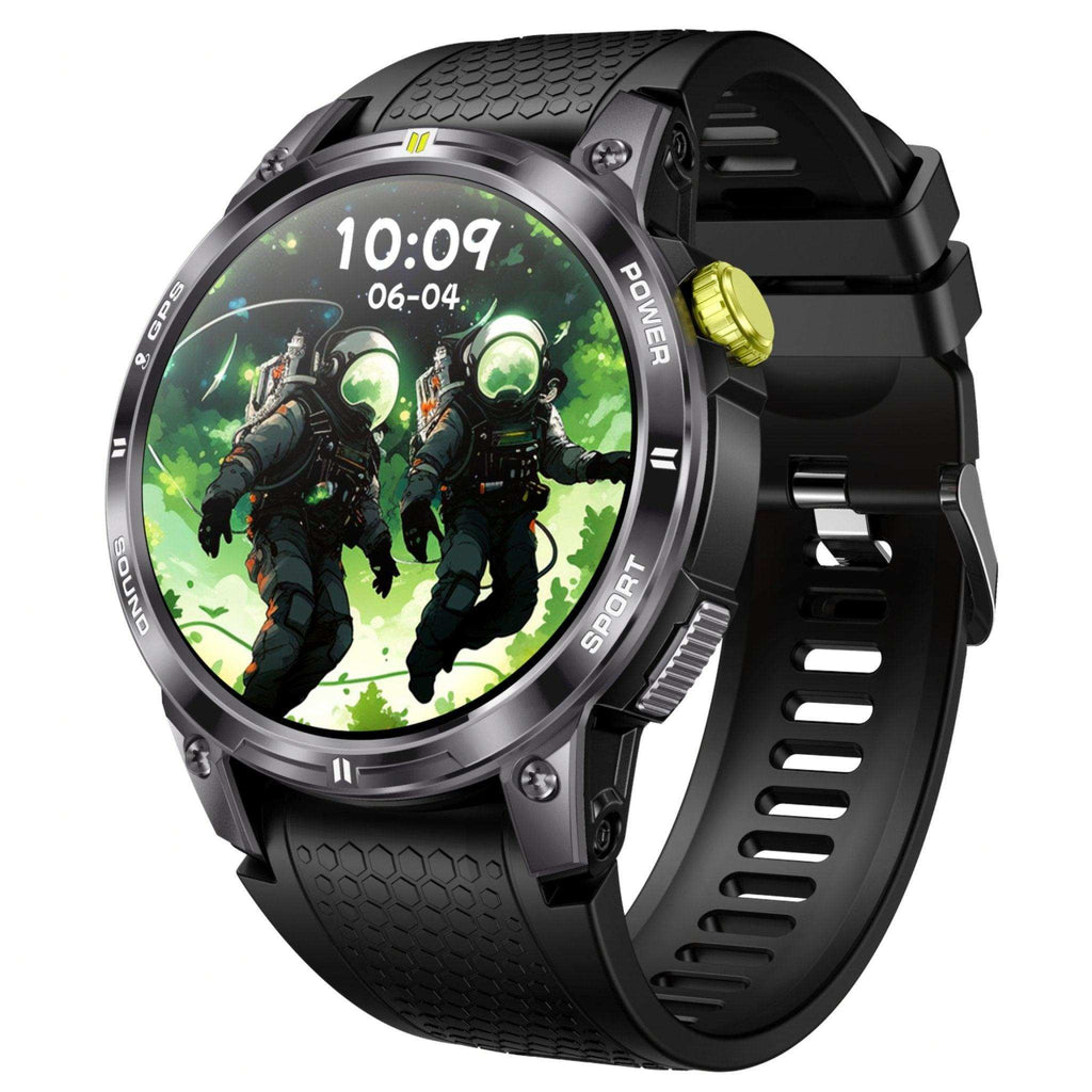 TUTT  Rugged Smartwatch for Men Women | Compass GPS Exercise | AMOLED Metal Dial | 2 Military Straps | Always-On Display Long Battery Life | NX18 Pro - www.Shopthatapp.com