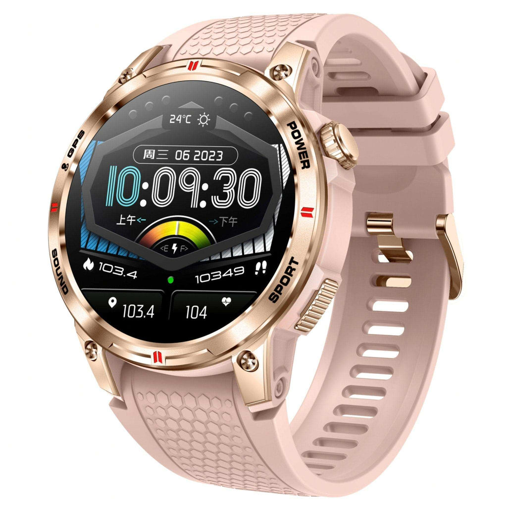 TUTT  Rugged Smartwatch for Men Women | Compass GPS Exercise | AMOLED Metal Dial | 2 Military Straps | Always-On Display Long Battery Life | NX18 Pro - www.Shopthatapp.com