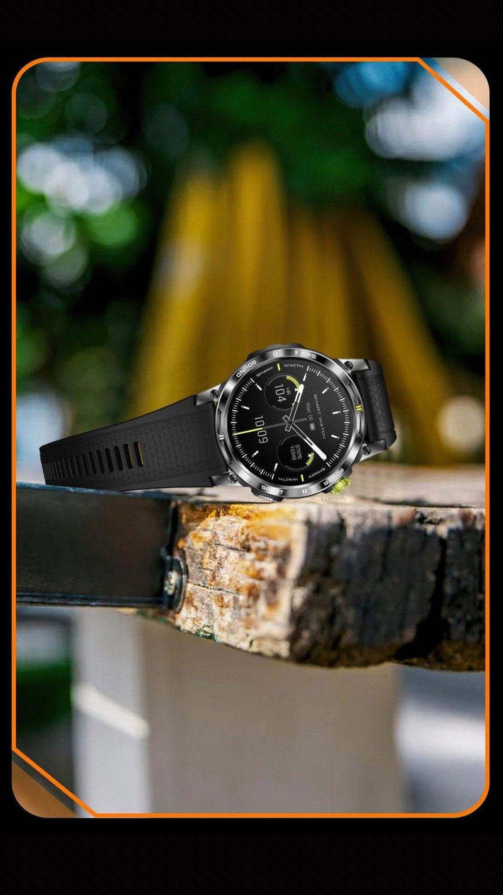 TUTT  Rugged Smartwatch for Men Women | Compass GPS Exercise | AMOLED Metal Dial | 2 Military Straps | Always-On Display Long Battery Life | NX18 Pro - www.Shopthatapp.com