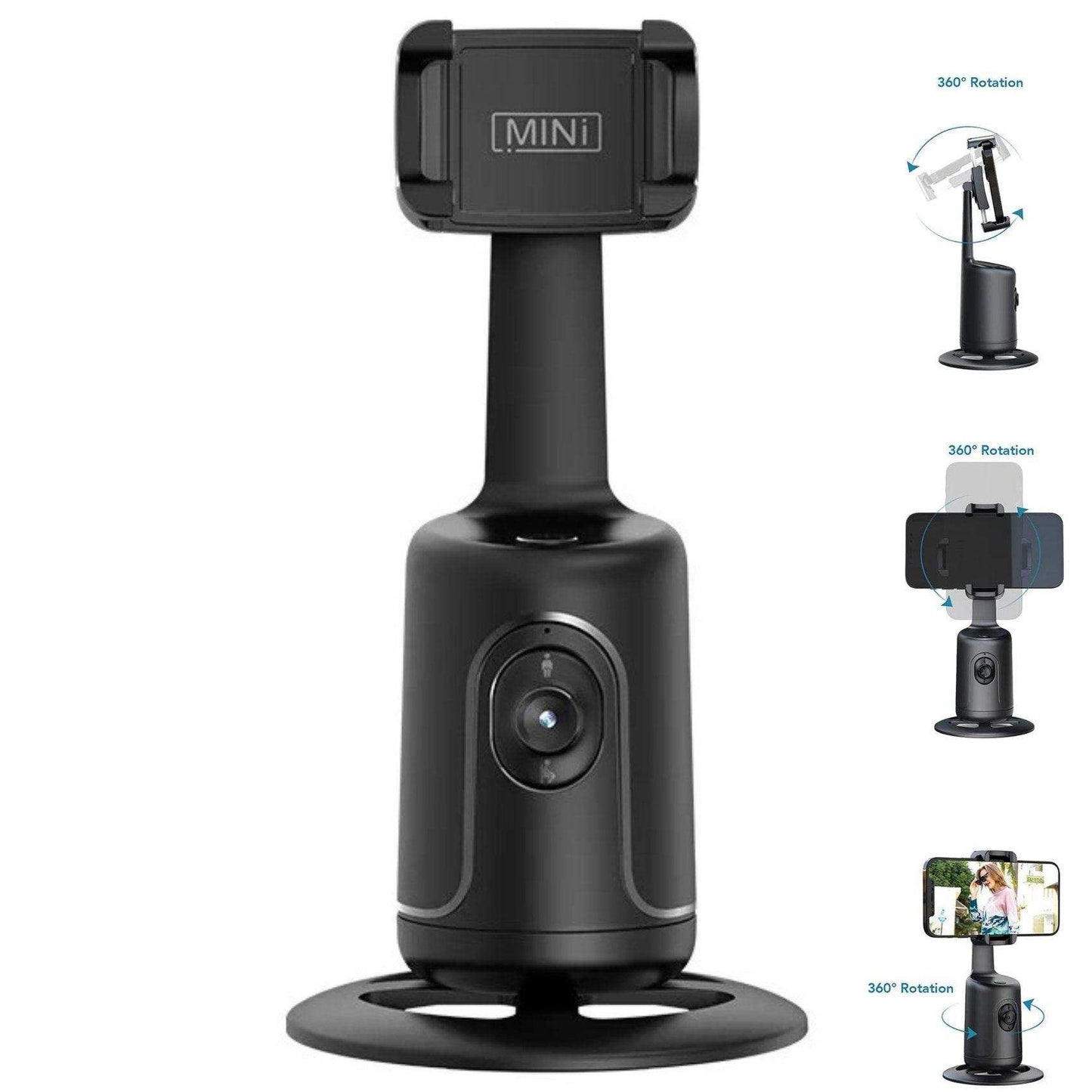 TUTT P1 Selfie Phone Holder Mount | Smart 360° Auto Face Tracking Gimbal Desktop Stabilizer Tripod | Adjustable Lens | No App, Gesture Control | Stable Base Smartphone Live Chat - www.Shopthatapp.com