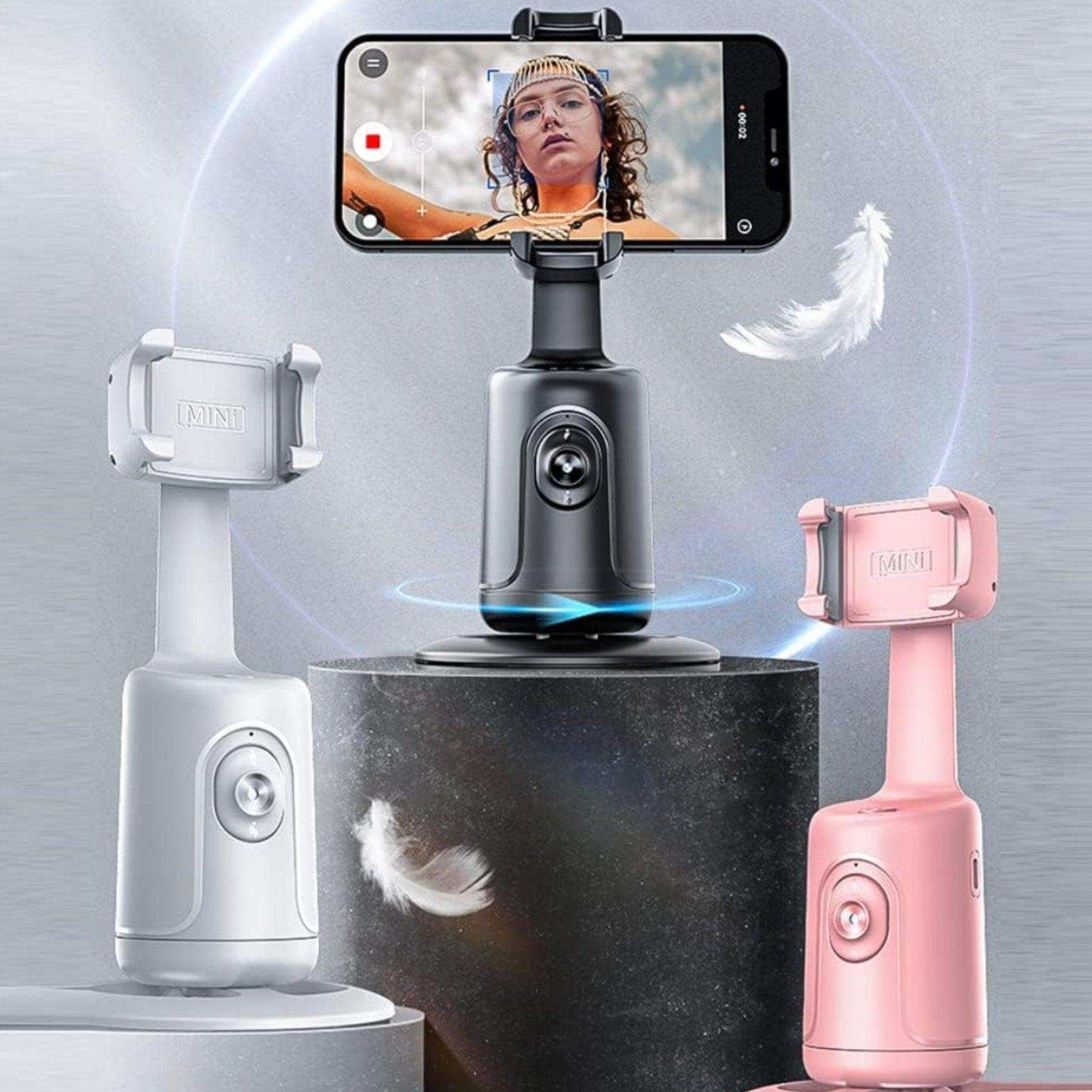 TUTT P1 Selfie Phone Holder Mount | Smart 360° Auto Face Tracking Gimbal Desktop Stabilizer Tripod | Adjustable Lens | No App, Gesture Control | Stable Base Smartphone Live Chat - www.Shopthatapp.com