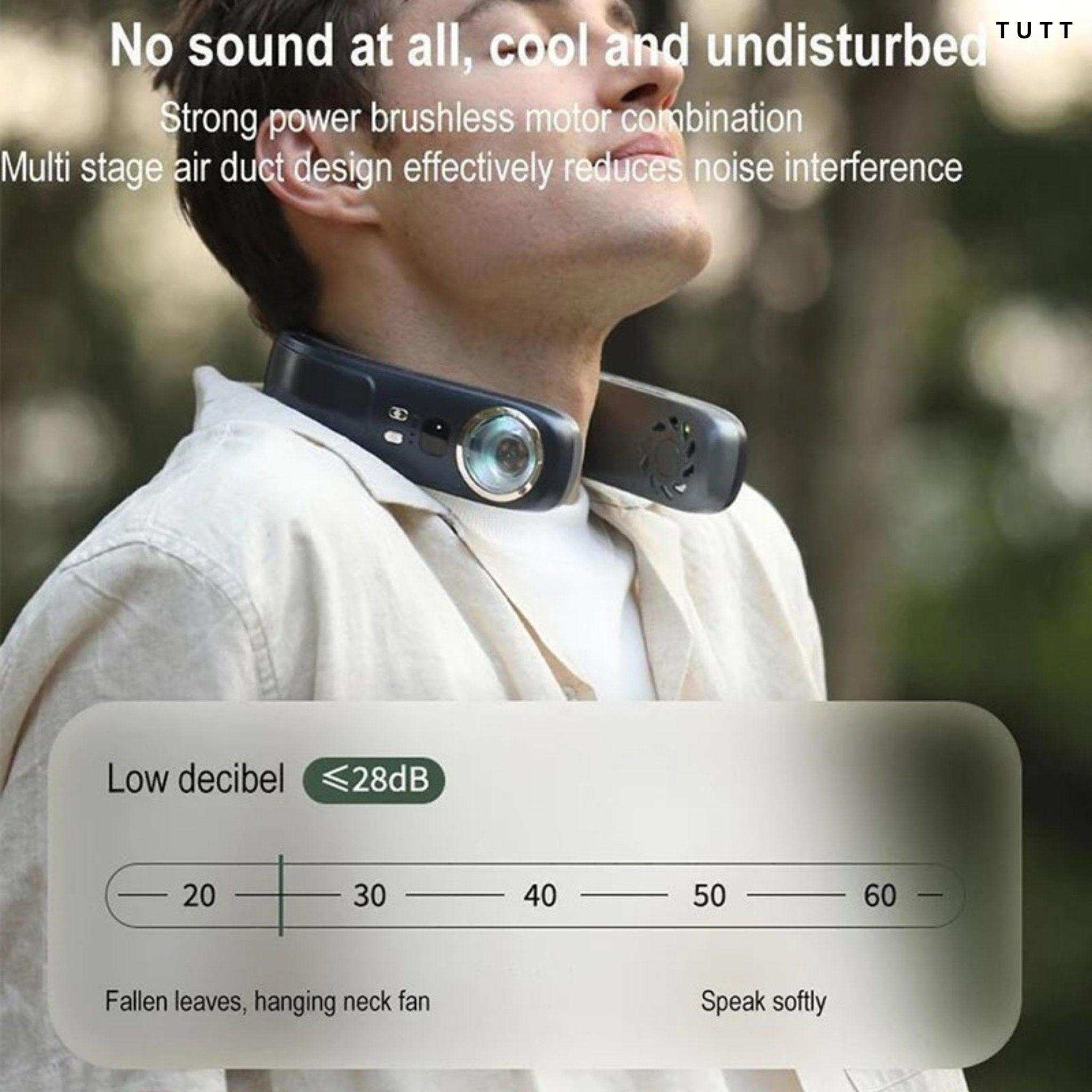 TUTT Portable Neck Cooling Neck Blade-less | Back Neck Cooling Plate- Refrigeration Mode | Rechargeable 4000mAh Battery | Ambient Light | USB Mini Air Conditioner | White - www.Shopthatapp.com