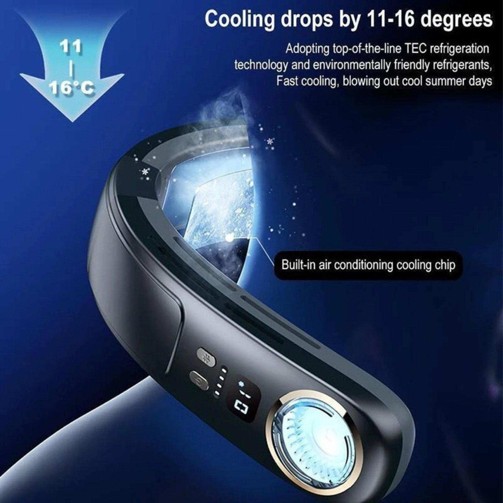 TUTT Portable Neck Cooling Neck Blade-less | Back Neck Cooling Plate- Refrigeration Mode | Rechargeable 4000mAh Battery | Ambient Light | USB Mini Air Conditioner | White - www.Shopthatapp.com