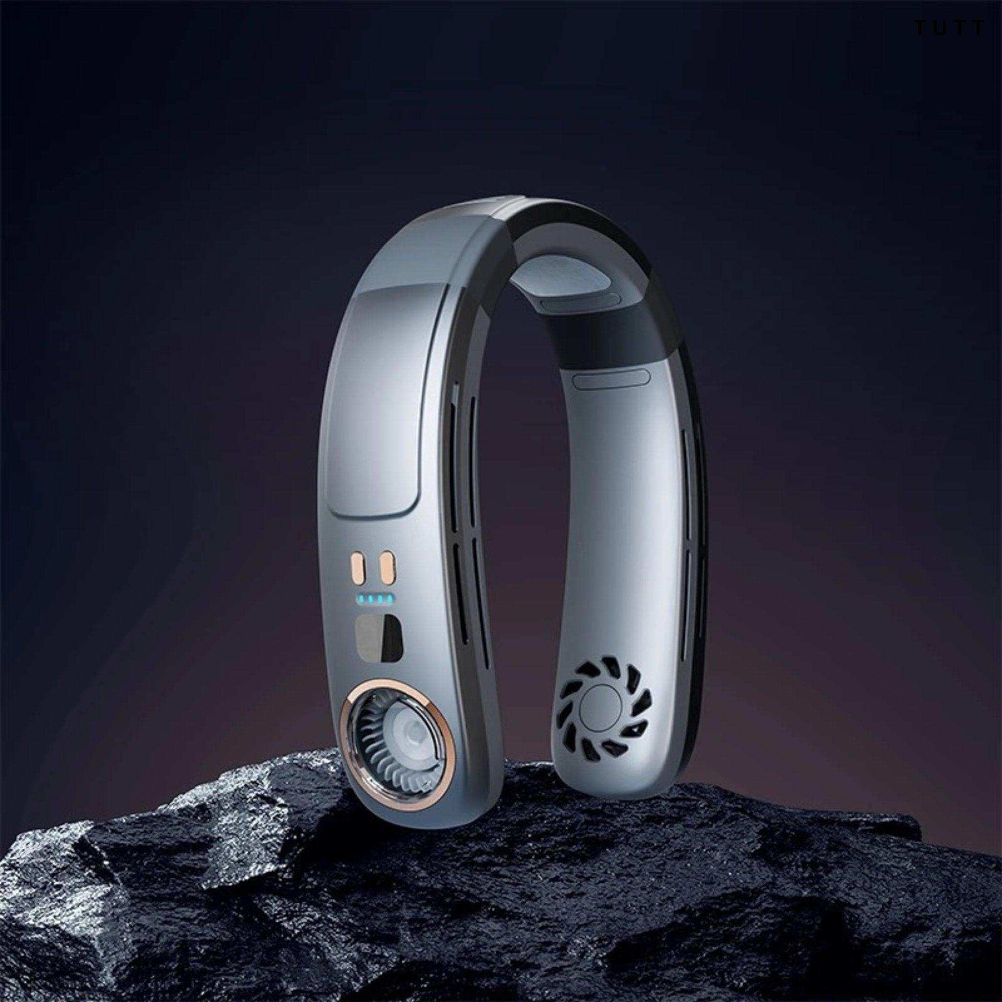 TUTT Portable Neck Cooling Neck Blade-less | Back Neck Cooling Plate- Refrigeration Mode | Rechargeable 4000mAh Battery | Ambient Light | USB Mini Air Conditioner | White - www.Shopthatapp.com