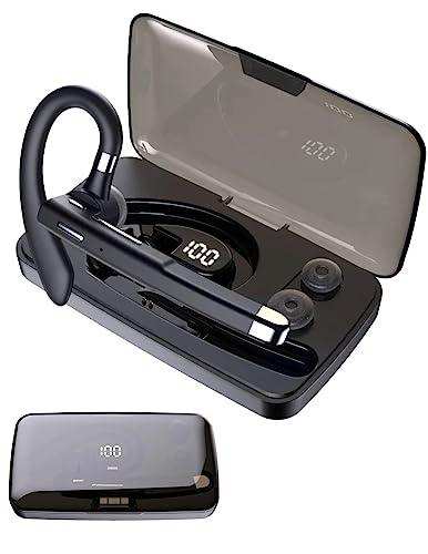 TUTT Professional Wireless Single Stereo Headset with Microphone | Handsfree Noise Cancelling Single Headset with Microphone for Trucker Business Travel Driving