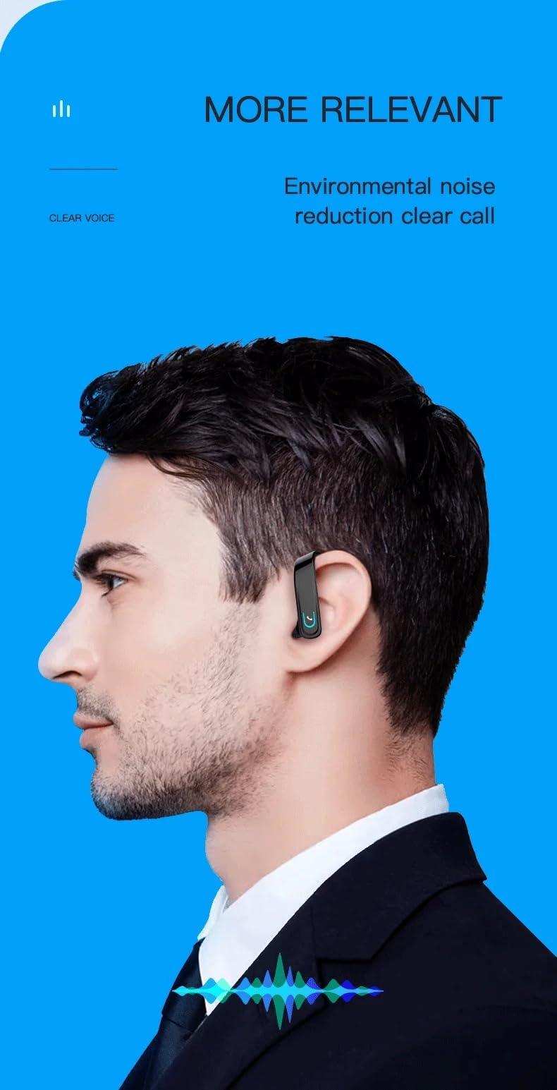 TUTT Right Ear Hook with Microphone BT 5.1+EDR Handsfree Earphones Single Ear Hook HD Call Business | Driving | 15 Hrs Call and Music | iOS Android - www.Shopthatapp.com