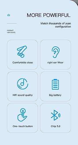 TUTT Right Ear Hook with Microphone BT 5.1+EDR Handsfree Earphones Single Ear Hook HD Call Business | Driving | 15 Hrs Call and Music | iOS Android - www.Shopthatapp.com