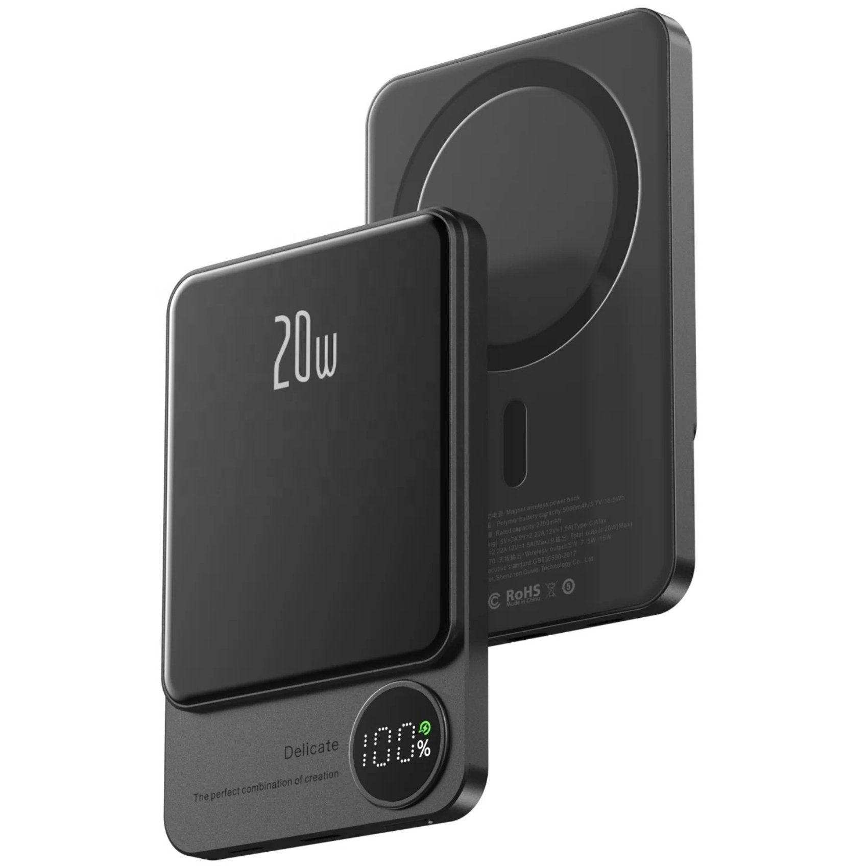 TUTT S11 10,000mAh MagSafe Wireless Power Bank – USB-C PD 20W, LED Display, iPhone Compatibl - www.Shopthatapp.com