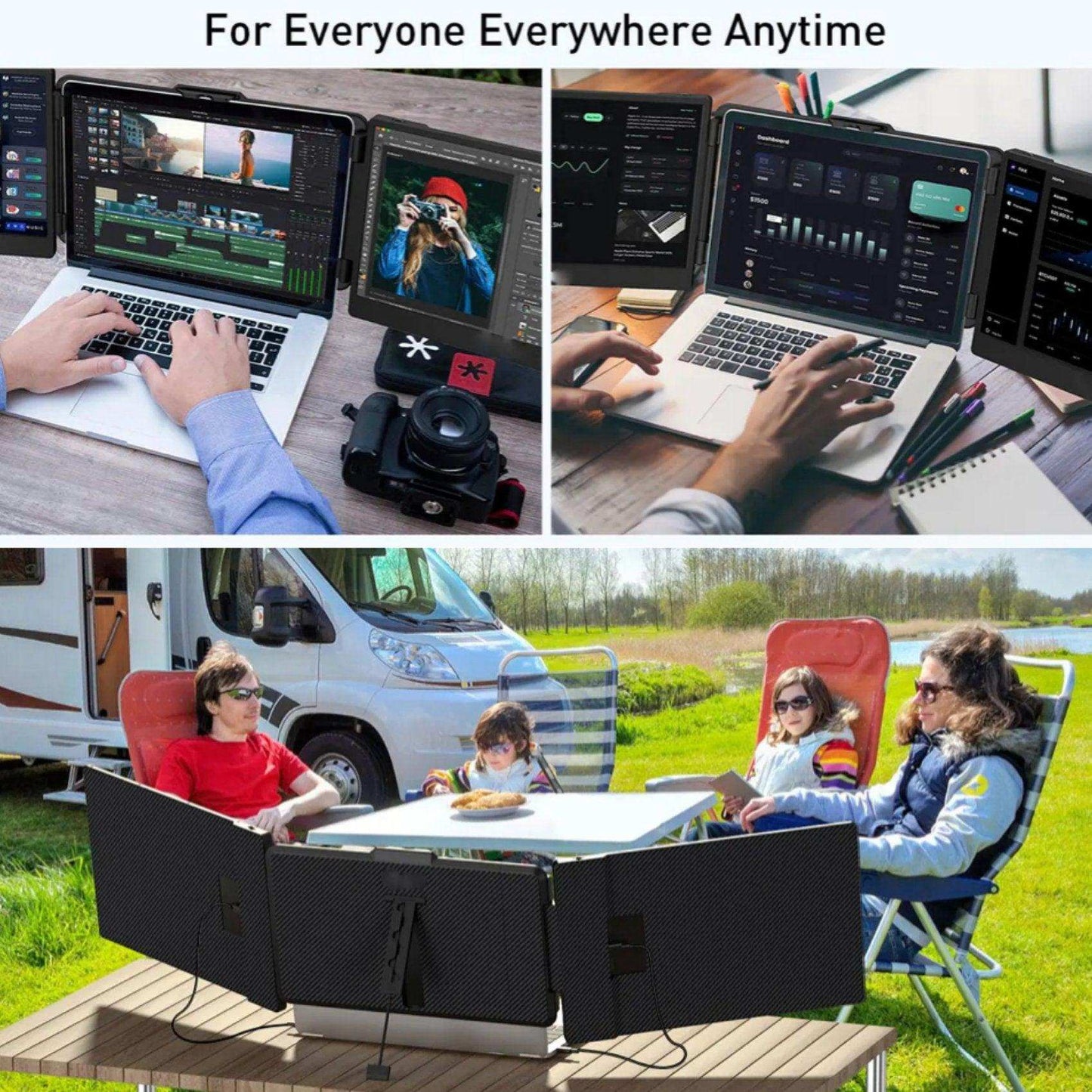 TUTT S2 FHD 14” Dual Portable Laptop Monitor Extender 1080P IPS Built-in Stand and Speakers | Plug and Play | H5 HD Video Conversion Cable | Technical Support Line | for 13"-17"