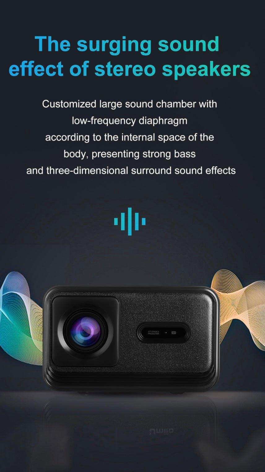 TUTT S24 Ultra Smart Home Theatre Cinematic Projector Auto Focus Keystone & APPs 4K | Android TV WiFi and Bluetooth, Netflix/YouTube Built-in Apps - www.Shopthatapp.com