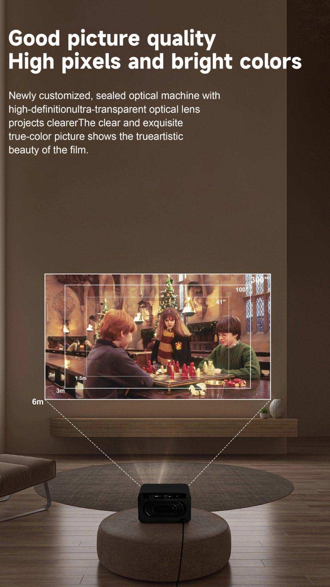 TUTT S24 Ultra Smart Home Theatre Cinematic Projector Auto Focus Keystone & APPs 4K | Android TV WiFi and Bluetooth, Netflix/YouTube Built-in Apps - www.Shopthatapp.com