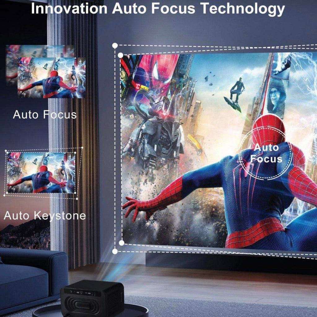 TUTT S24 Ultra Smart Home Theatre Cinematic Projector Auto Focus Keystone & APPs 4K | Android TV WiFi and Bluetooth, Netflix/YouTube Built-in Apps - www.Shopthatapp.com