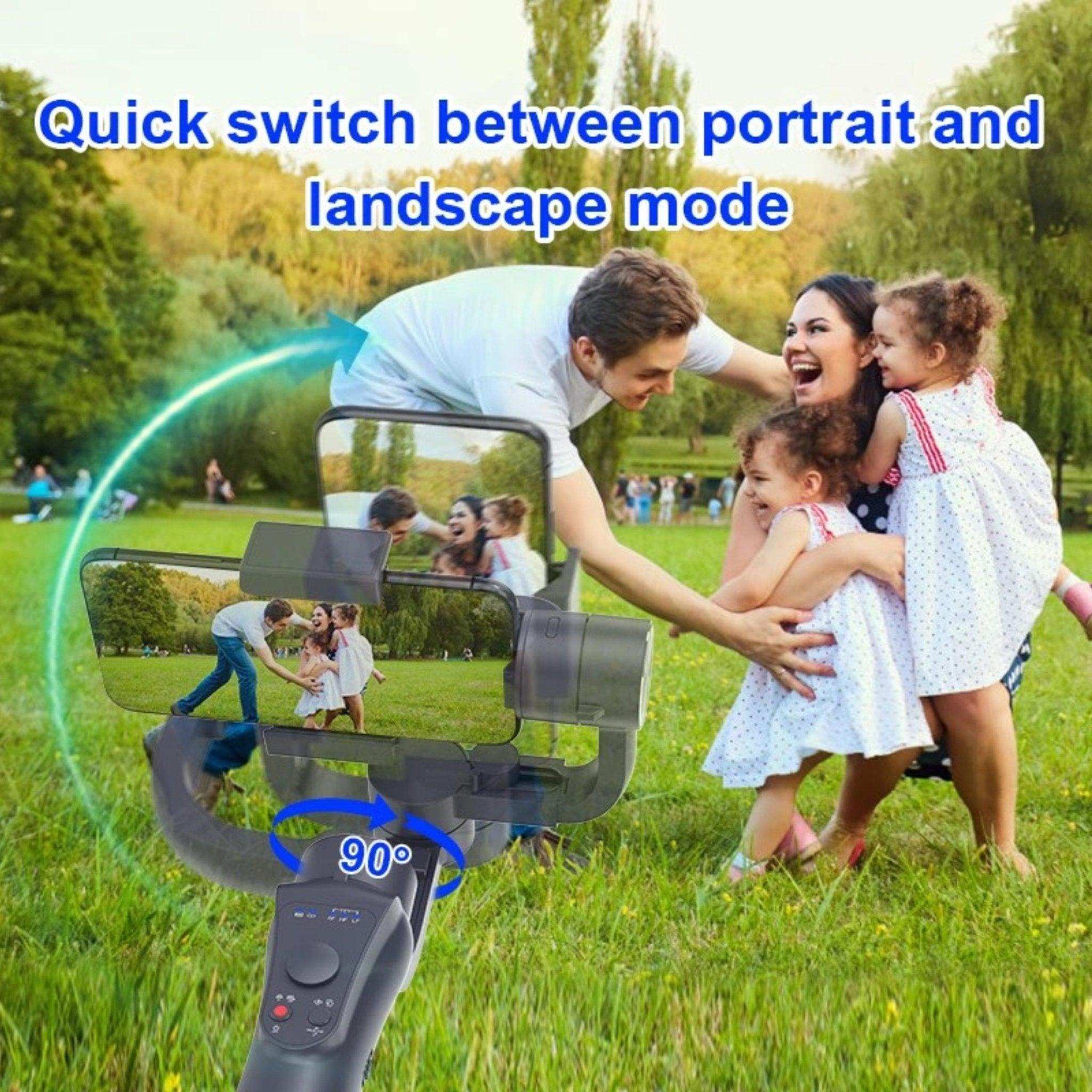 TUTT S5B Pro + AI Face Tracking Module 3 Axis Gimbal Stabilizer 360° rotation handheld selfies for Smartphone Anti Shake Inception Mode Power Bank - www.Shopthatapp.com