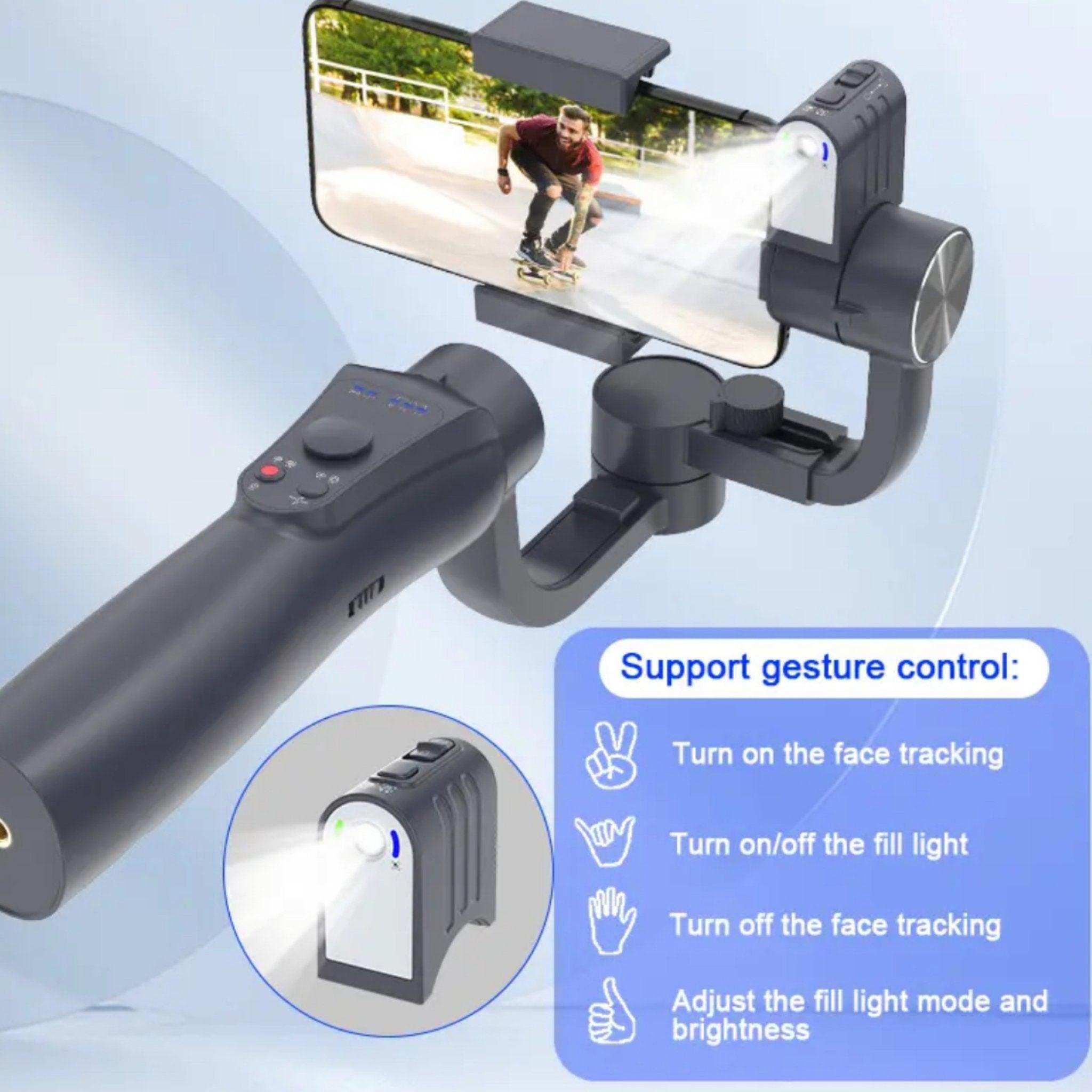 TUTT S5B Pro + AI Face Tracking Module 3 Axis Gimbal Stabilizer 360° rotation handheld selfies for Smartphone Anti Shake Inception Mode Power Bank - www.Shopthatapp.com