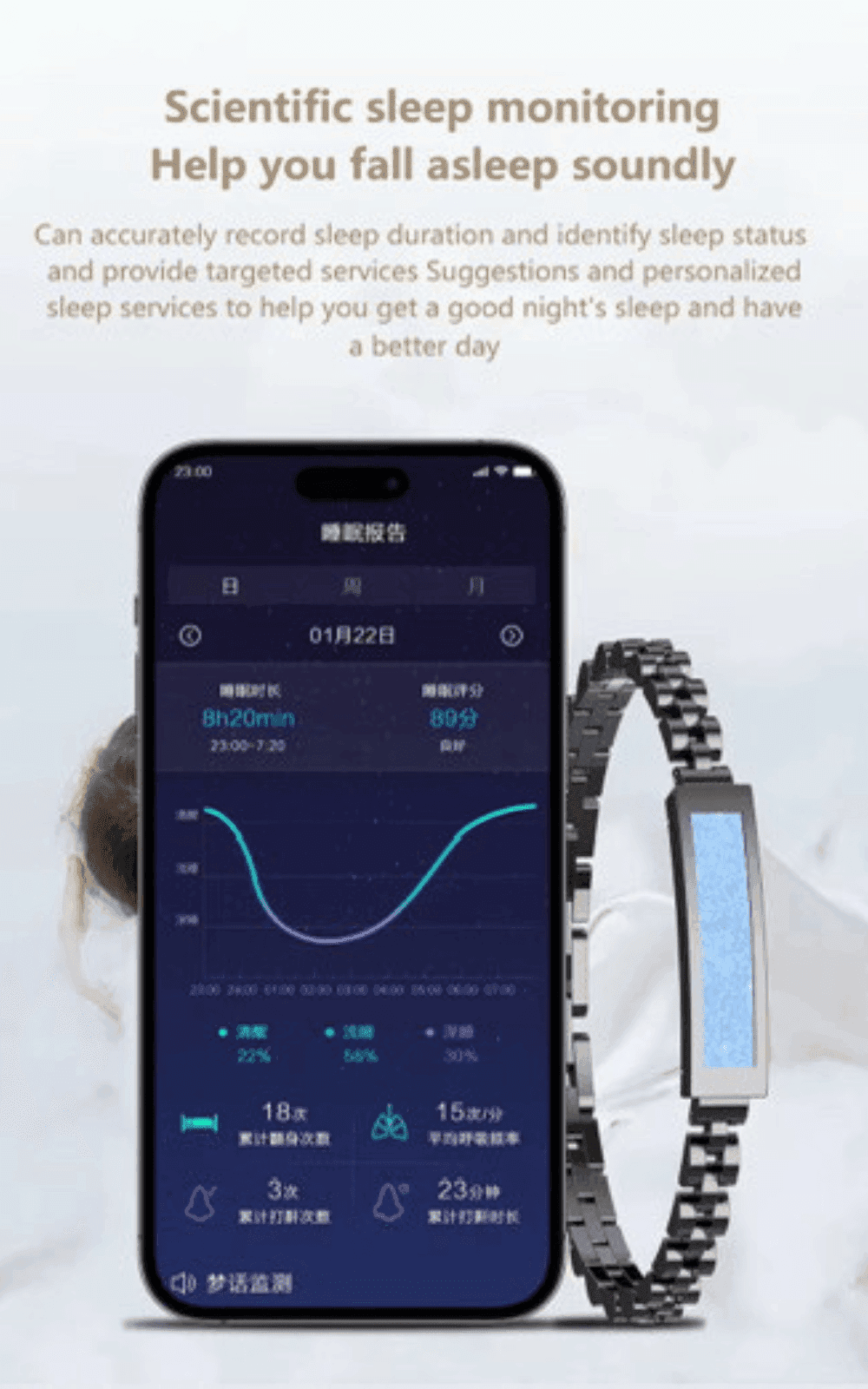 TUTT Smart Bracelet Fitness Sleep Tracker Waterproof IP68 Li8 | App Control for Women - www.Shopthatapp.com