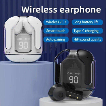 TUTT T6 BT 5.3 Earbuds True Wireless Headset Stereo Headphones In Ear Earphone With Digital Display and Transparent Case. Dual Microphone with Active Noise Cancelling Technology - www.Shopthatapp.com