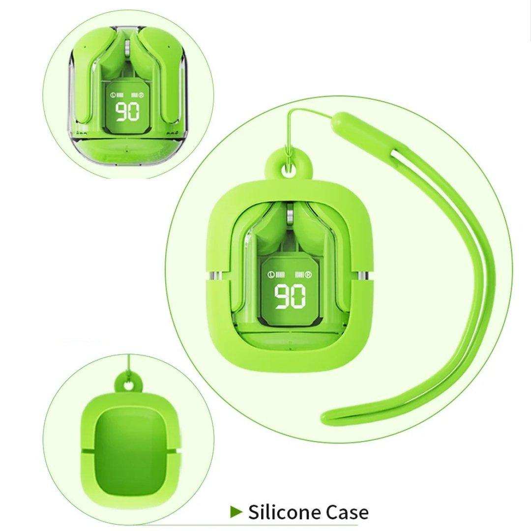 TUTT T6 BT 5.3 Earbuds True Wireless Headset Stereo Headphones In Ear Earphone With Digital Display and Transparent Case. Dual Microphone with Active Noise Cancelling Technology - www.Shopthatapp.com