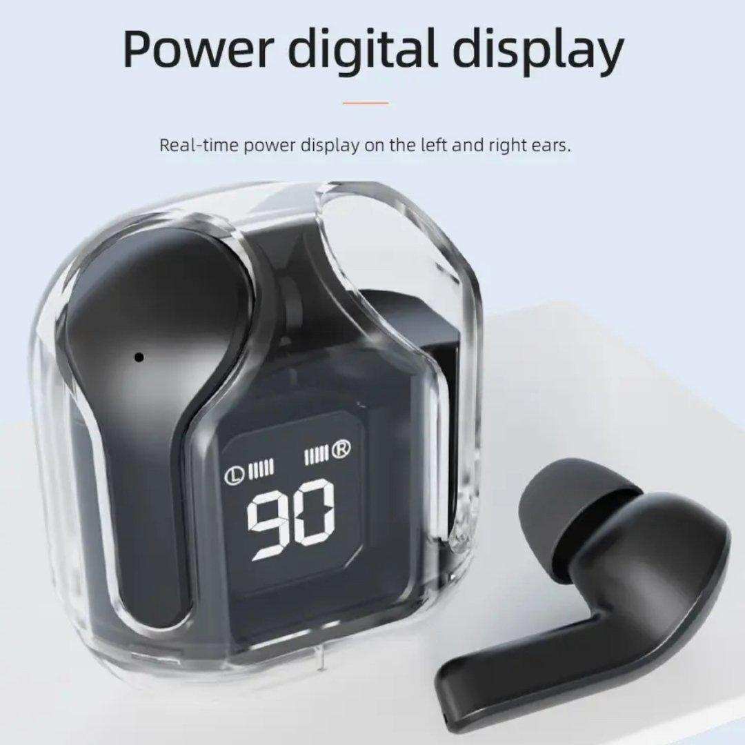 TUTT T6 BT 5.3 Earbuds True Wireless Headset Stereo Headphones In Ear Earphone With Digital Display and Transparent Case. Dual Microphone with Active Noise Cancelling Technology - www.Shopthatapp.com