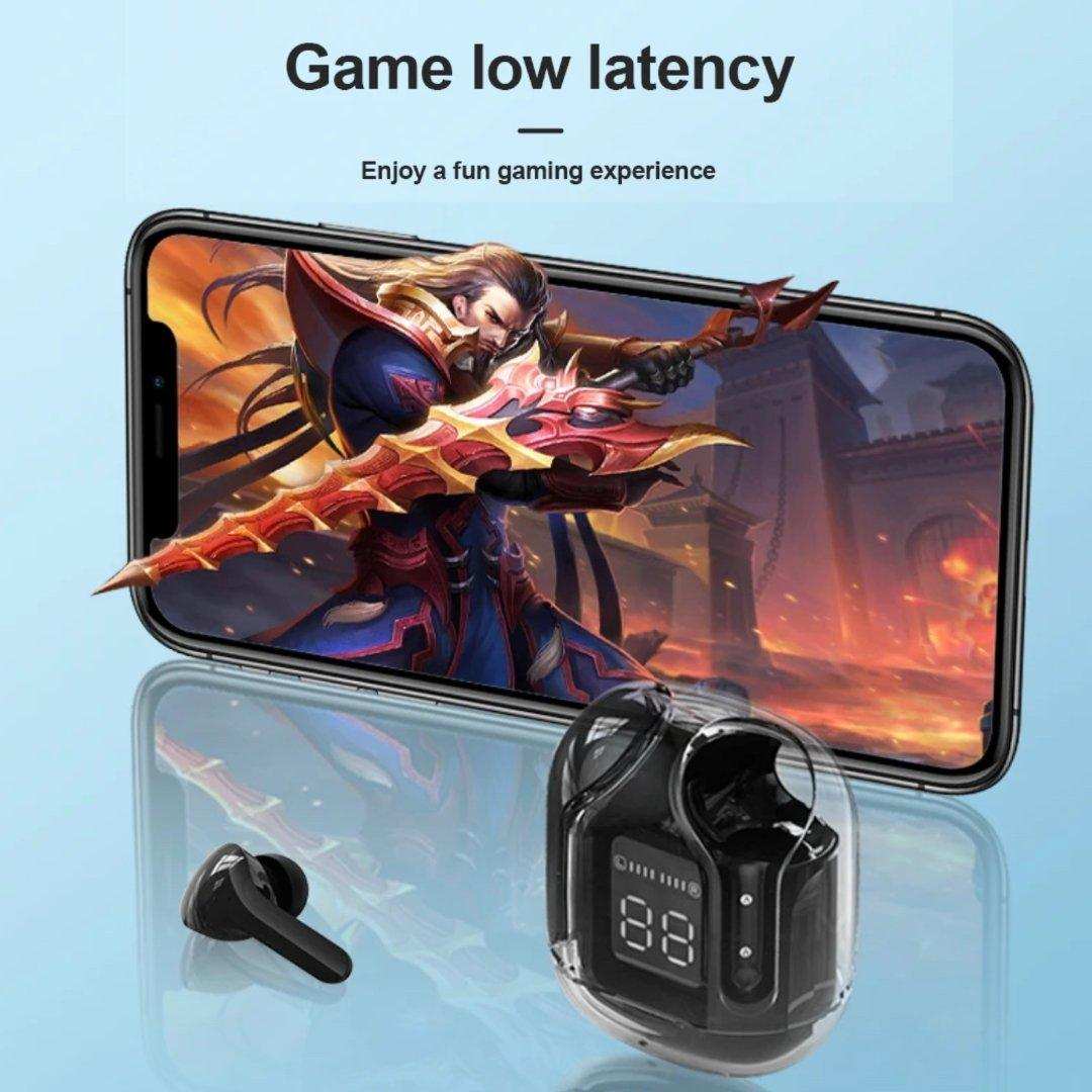 TUTT T6 BT 5.3 Earbuds True Wireless Headset Stereo Headphones In Ear Earphone With Digital Display and Transparent Case. Dual Microphone with Active Noise Cancelling Technology - www.Shopthatapp.com