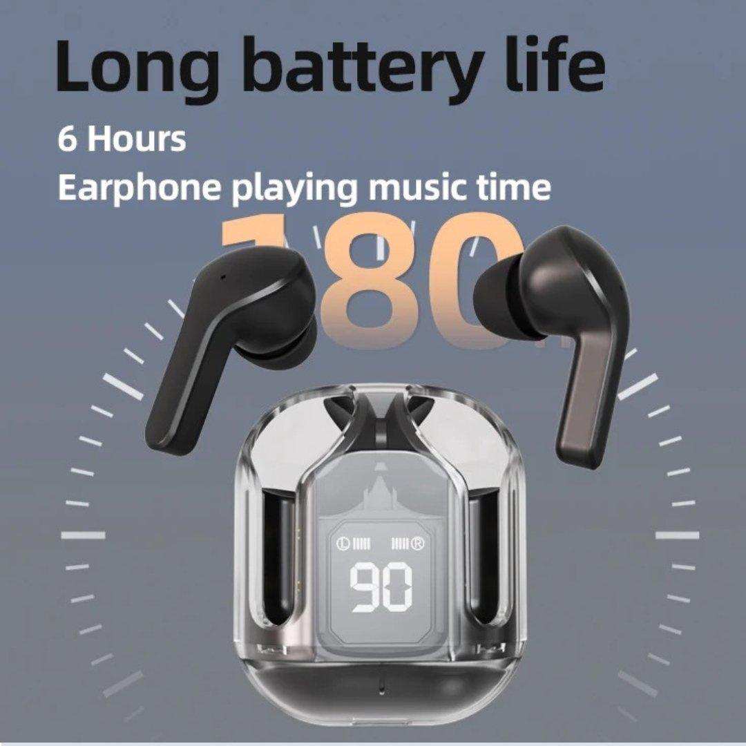 TUTT T6 BT 5.3 Earbuds True Wireless Headset Stereo Headphones In Ear Earphone With Digital Display and Transparent Case. Dual Microphone with Active Noise Cancelling Technology - www.Shopthatapp.com