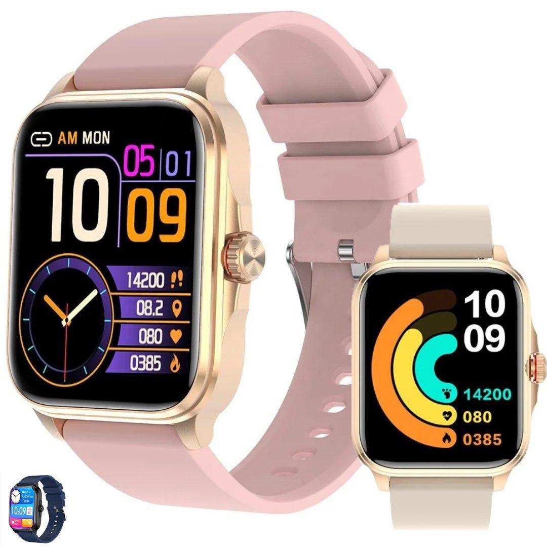 TUTT Classic Smartwatch 1.91” HD Dial | Pedometer Health and Fitness Tracking | Smart Watch For Women and Men | 2 Straps Steel & Rubber T9 - www.Shopthatapp.com
