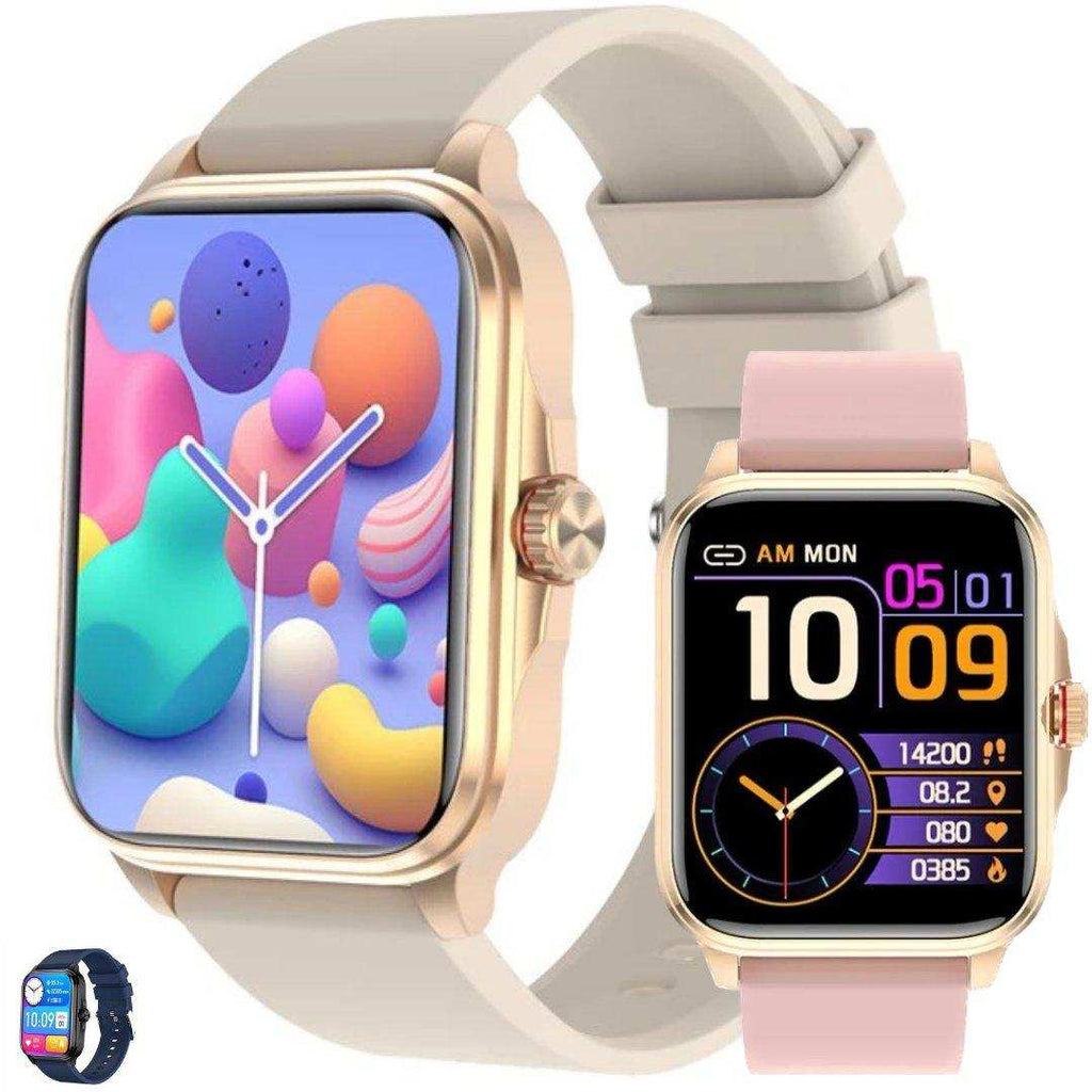 TUTT Classic Smartwatch 1.91” HD Dial | Pedometer Health and Fitness Tracking | Smart Watch For Women and Men | 2 Straps Steel & Rubber T9 - www.Shopthatapp.com