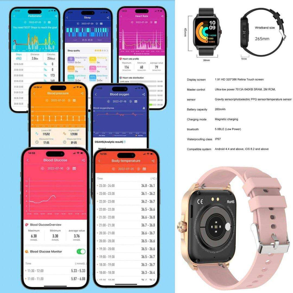 TUTT Classic Smartwatch 1.91” HD Dial | Pedometer Health and Fitness Tracking | Smart Watch For Women and Men | 2 Straps Steel & Rubber T9 - www.Shopthatapp.com
