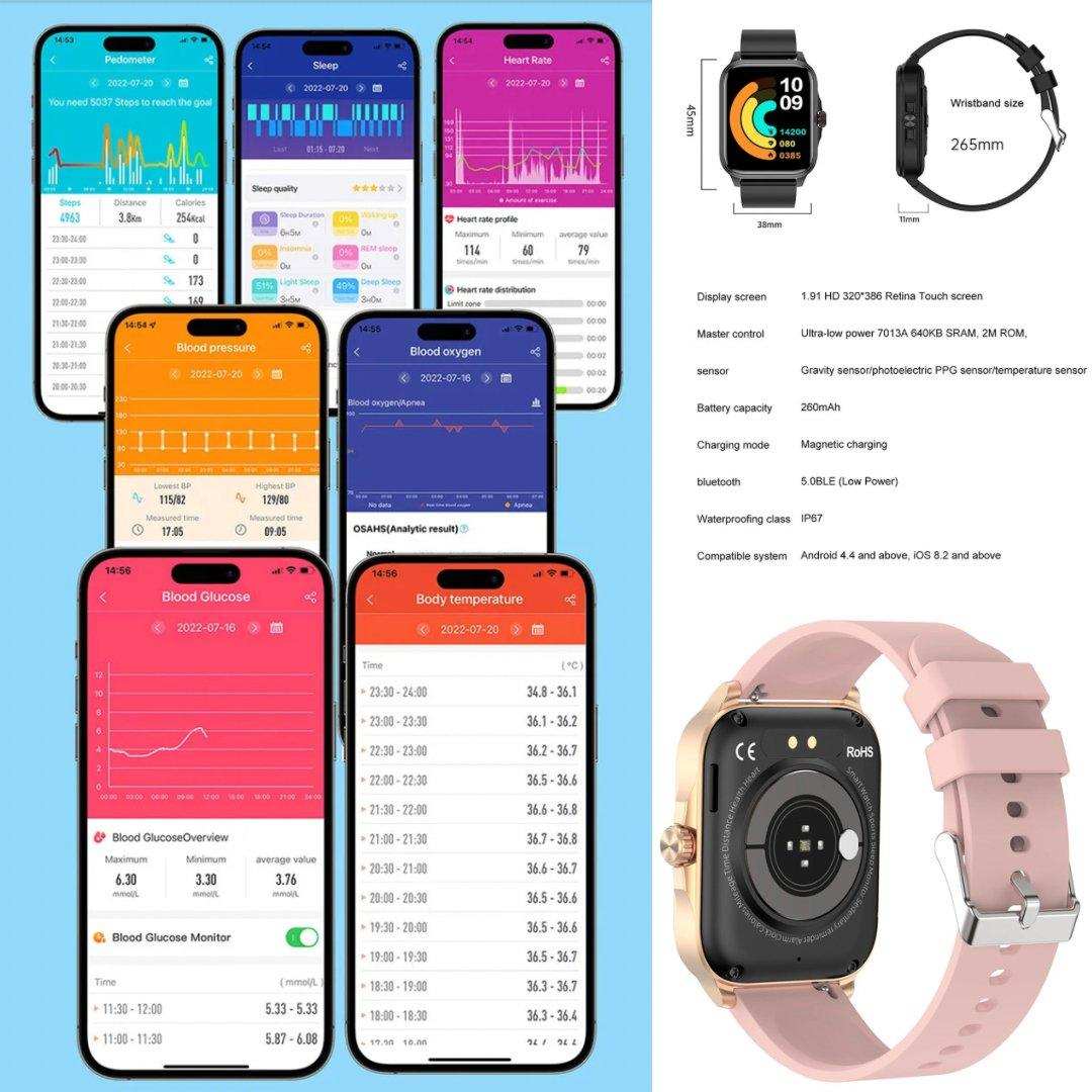 TUTT Classic Smartwatch 1.91” HD Dial | Pedometer Health and Fitness Tracking | Smart Watch For Women and Men | 2 Straps Steel & Rubber T9 - www.Shopthatapp.com