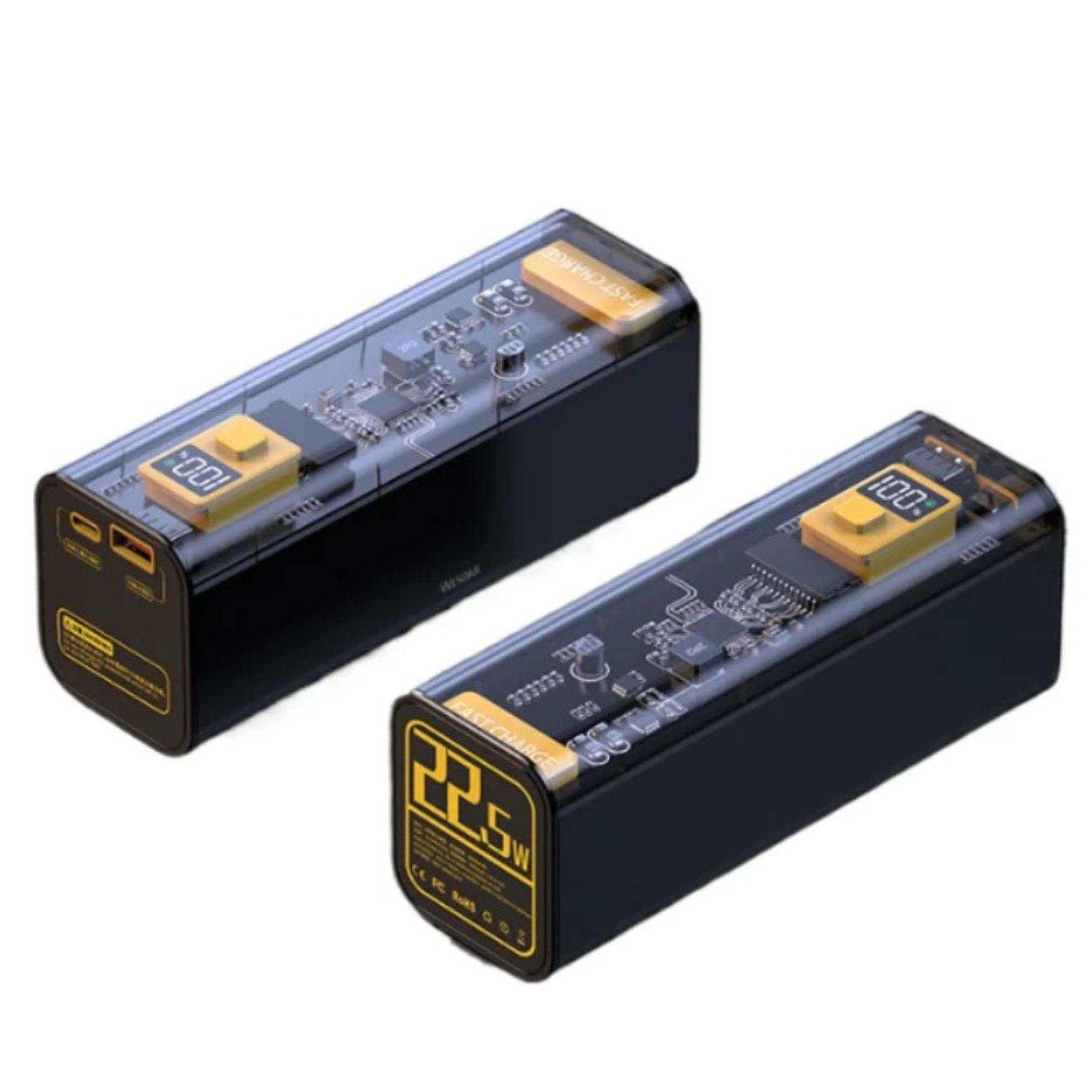 TUTT Transparent High capacity 40000 mAh Power Bank Portable digital display Fast charger Powerbank - www.Shopthatapp.com