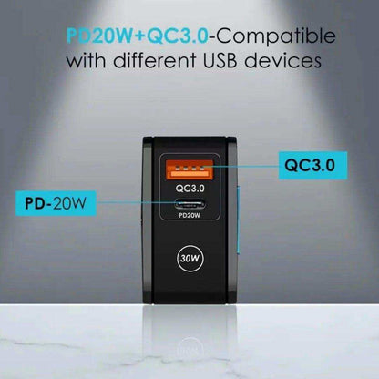 TUTT Travel & Charging Kit | 10000mah Power Bank | Universal Travel Adapter 3 Global Plugs | Wireless Charging | 65 & 30W Charger 3 in 1 Cable | Waterproof Hard Shell Bag EU,UK,AUS