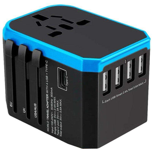 TUTT Travel Essentials | Universal Travel Adapter 180+ Countries Adaptateur International Kit 4 USB+Type-C US UK EU Australia - www.Shopthatapp.com