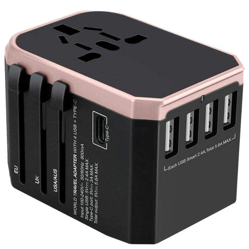 TUTT Travel Essentials | Universal Travel Adapter 180+ Countries Adaptateur International Kit 4 USB+Type-C US UK EU Australia - www.Shopthatapp.com