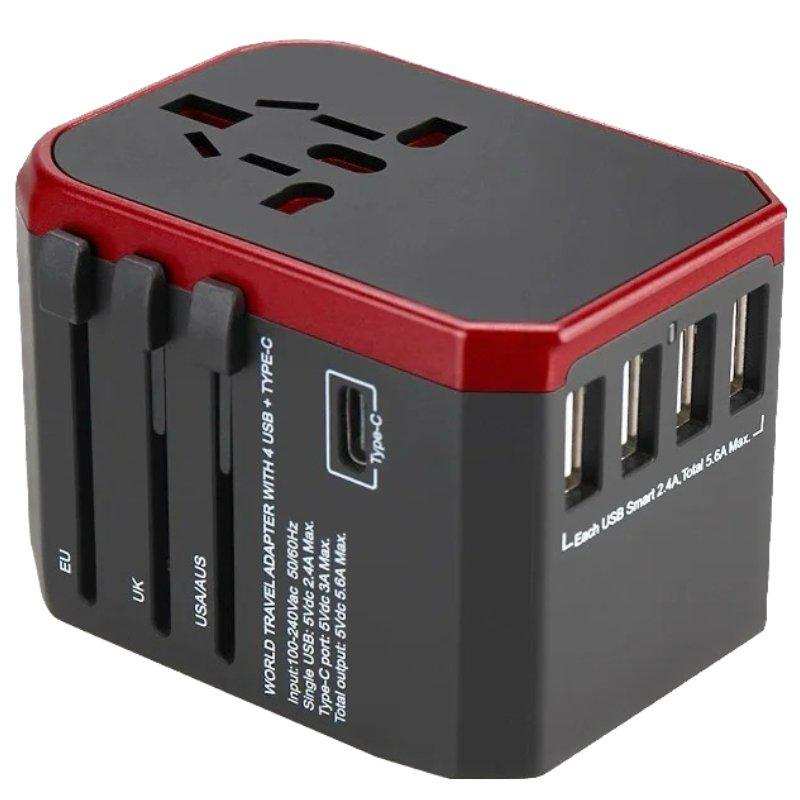 TUTT Travel Essentials | Universal Travel Adapter 180+ Countries Adaptateur International Kit 4 USB+Type-C US UK EU Australia - www.Shopthatapp.com