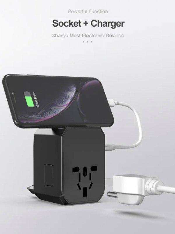 TUTT Travel Essentials | Universal Travel Adapter 180+ Countries Adaptateur International Kit 4 USB+Type-C US UK EU Australia - www.Shopthatapp.com