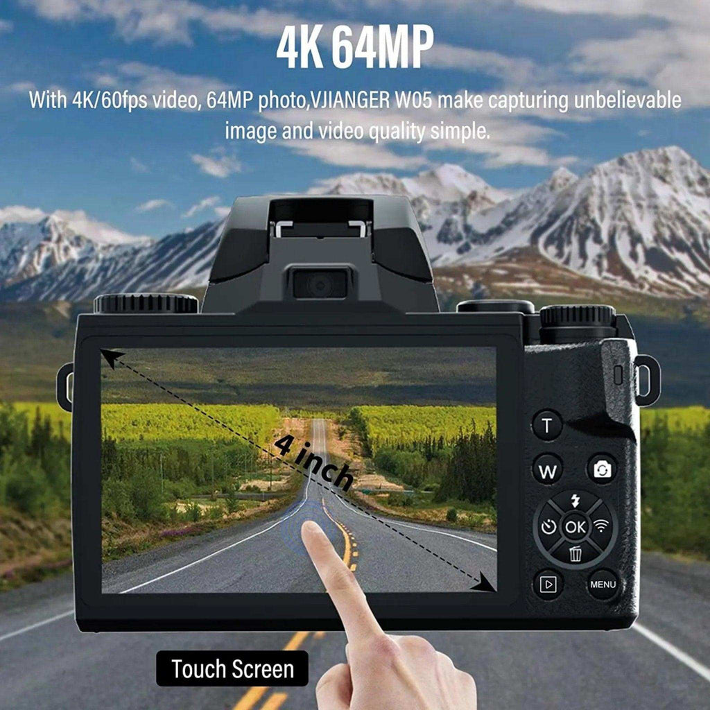 TUTT 64MP Digital Camera and Camcorder 4K/60fps Mirrorless | Dual Camera for Selfie Vlogging W5 | Premium Combo + 128GB SanDisk - www.Shopthatapp.com