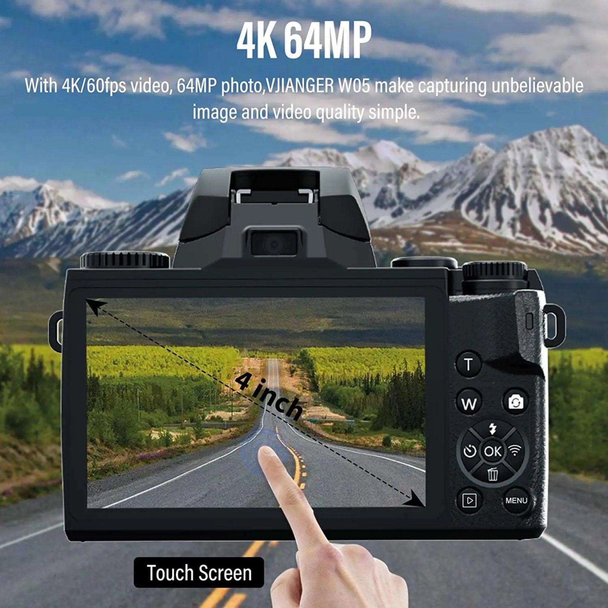 TUTT 64MP Digital Camera and Camcorder 4K/60fps Mirrorless | Dual Camera for Selfie Vlogging W5 | Premium Combo + 128GB SanDisk - www.Shopthatapp.com