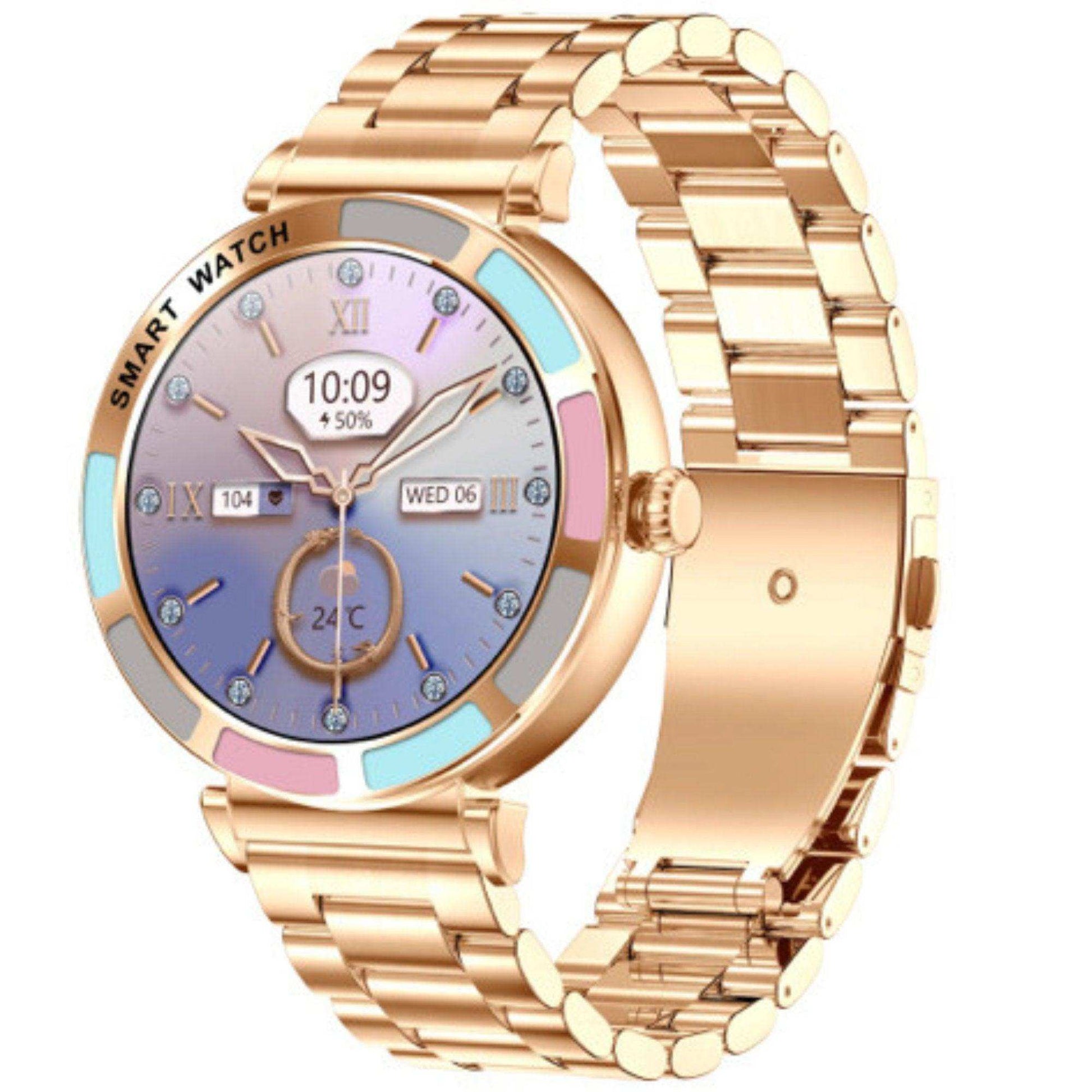 TUTT Women’s Smart Watch | Slim & Stylish Design 1.27” HD Dial | Waterproof | AI Voice Assistant | Women’s Health & Sports Tracker Smartwatch | W1 2 Strap - www.Shopthatapp.com