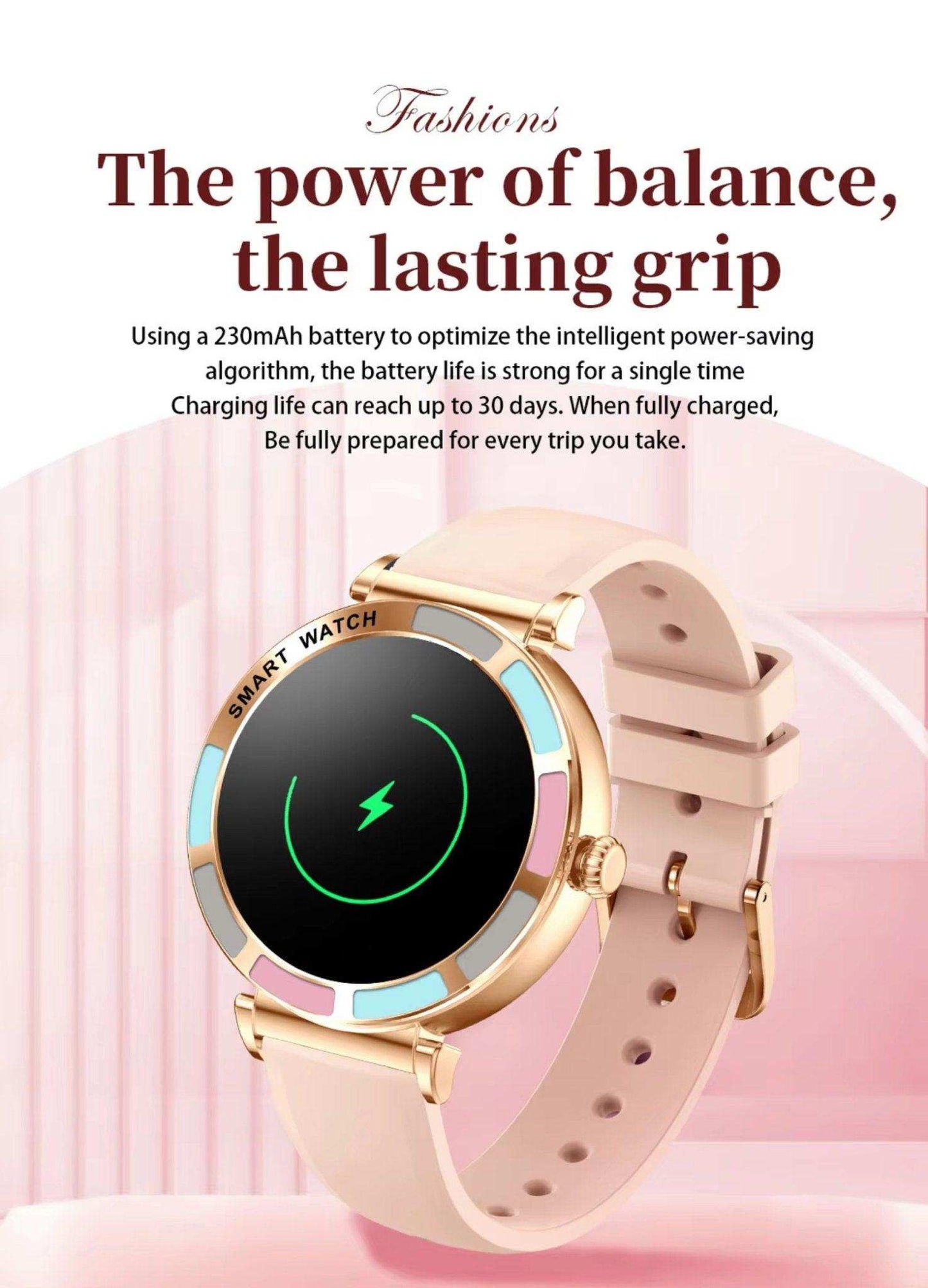 TUTT Women’s Smart Watch | Slim & Stylish Design 1.27” HD Dial | Waterproof | AI Voice Assistant | Women’s Health & Sports Tracker Smartwatch | W1 2 Strap - www.Shopthatapp.com