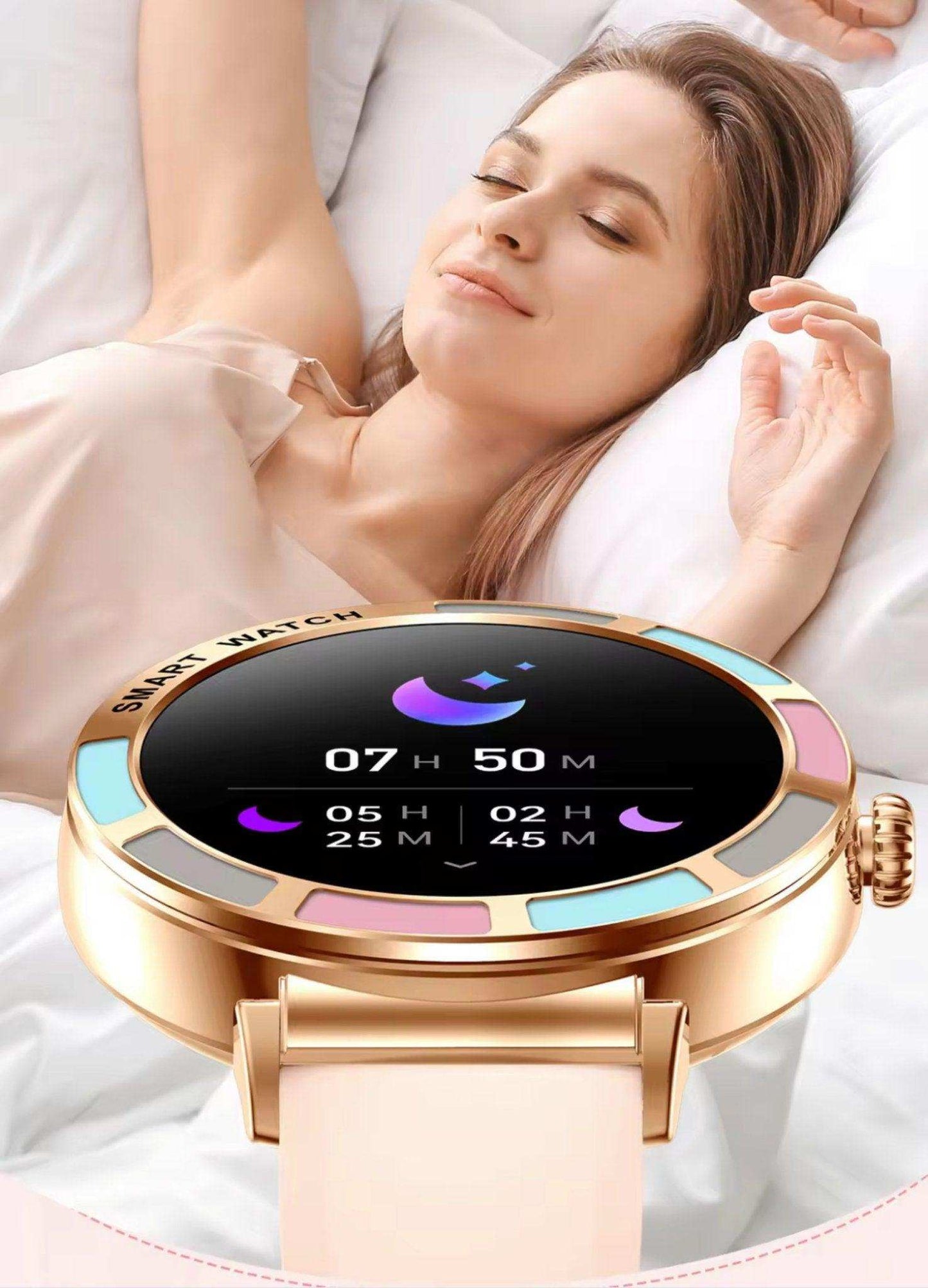 TUTT Women’s Smart Watch | Slim & Stylish Design 1.27” HD Dial | Waterproof | AI Voice Assistant | Women’s Health & Sports Tracker Smartwatch | W1 2 Strap - www.Shopthatapp.com