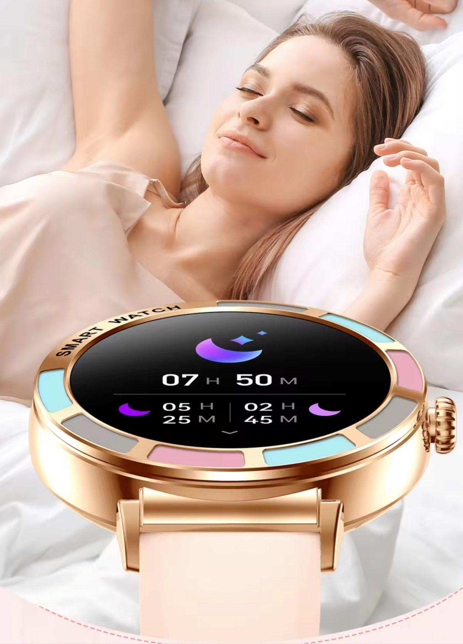 TUTT Women’s Smart Watch | Slim & Stylish Design 1.27” HD Dial | Waterproof | AI Voice Assistant | Women’s Health & Sports Tracker Smartwatch | W1 2 Strap - www.Shopthatapp.com