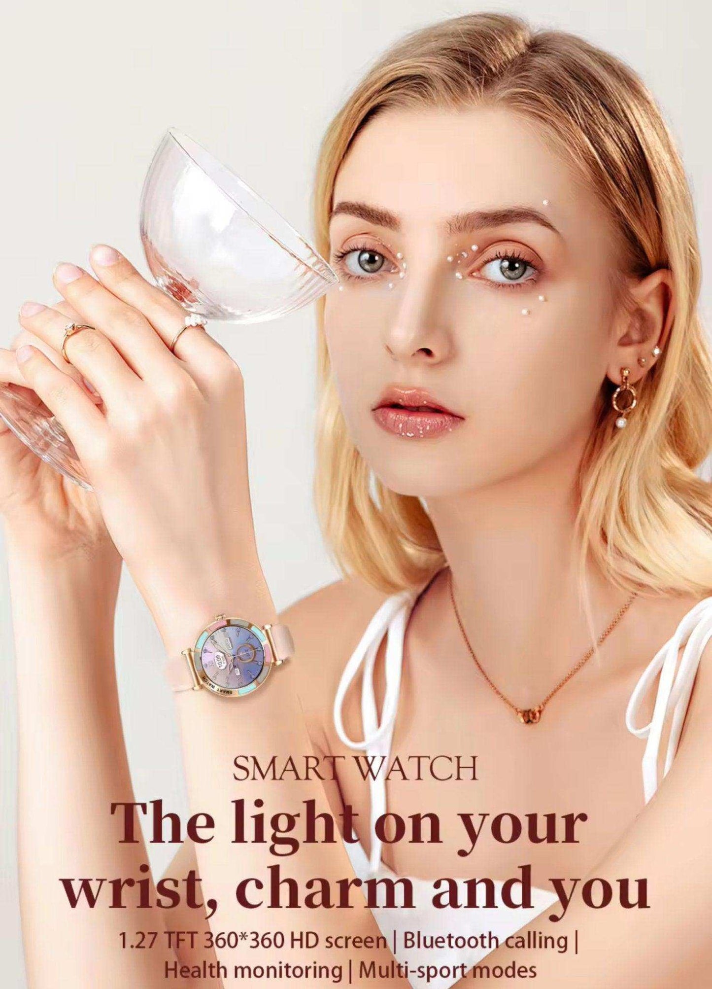 TUTT Women’s Smart Watch | Slim & Stylish Design 1.27” HD Dial | Waterproof | AI Voice Assistant | Women’s Health & Sports Tracker Smartwatch | W1 2 Strap - www.Shopthatapp.com